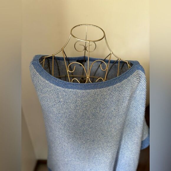 Talbots blue knit wrap M/L 41% cotton - Picture 4 of 7